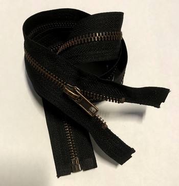 Metal Zipper dividable 6mm/40cm, Black 580+oudk